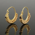 Golden & Black Zirconia Hoop Earrings