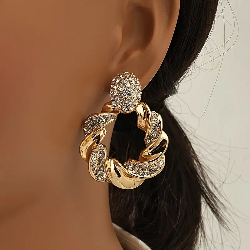 Braided Bright Golden Earrings
