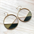 Rounded Hollow Green Earrings
