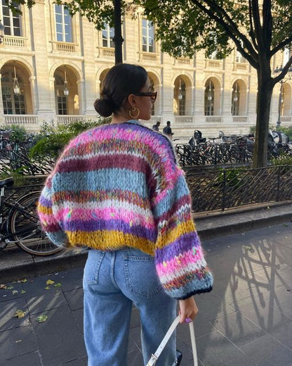 LM | Striped open sweater