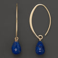 Blue Crystal Gold Earrings
