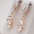 Spiral Zirconia Earrings in Gold