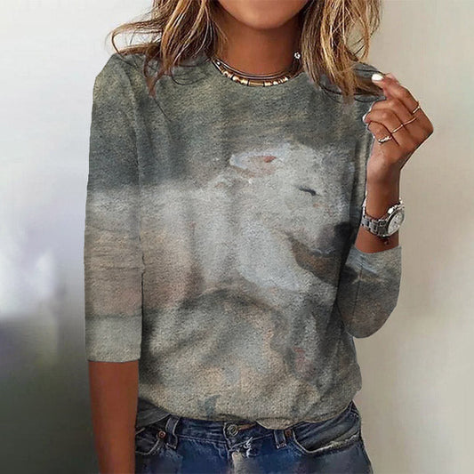 Comstylish Cute Sleepy Pet Dog Print Women'S T-Shirt