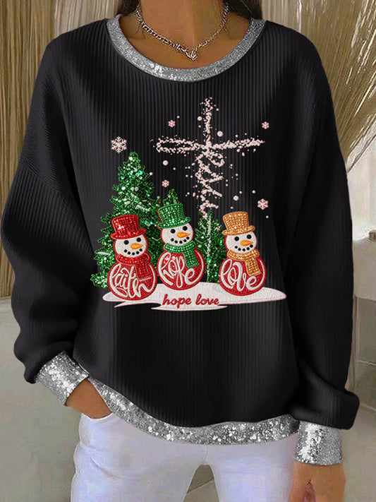 Comstylish Women's Casual Christmas Faith Sweatshirt