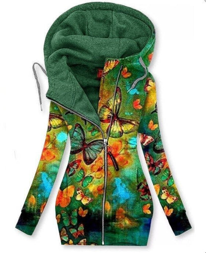 LM | Artistic asymmetric zip-up hoodie