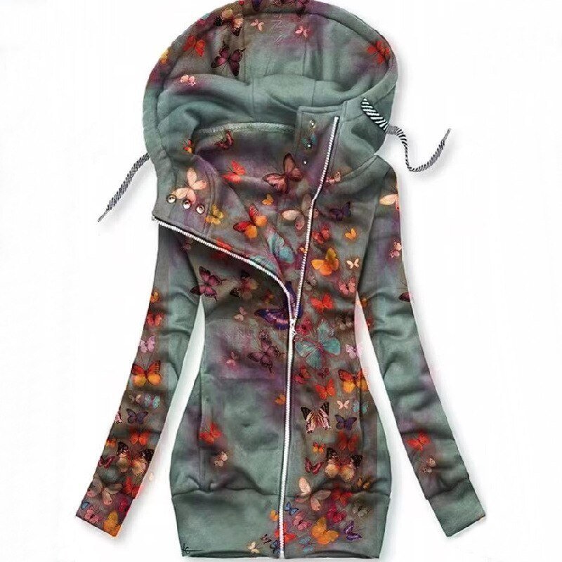 LM | Artistic asymmetric zip-up hoodie