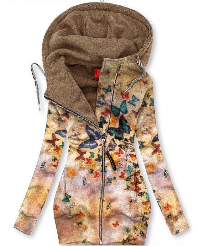 LM | Artistic asymmetric zip-up hoodie