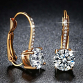 Crystal Round Golden Earrings