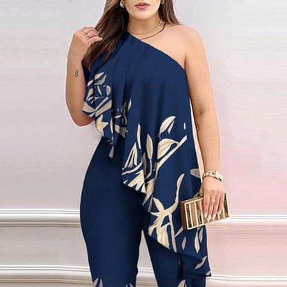 LM | Asymmetric ruffle jumpsuit