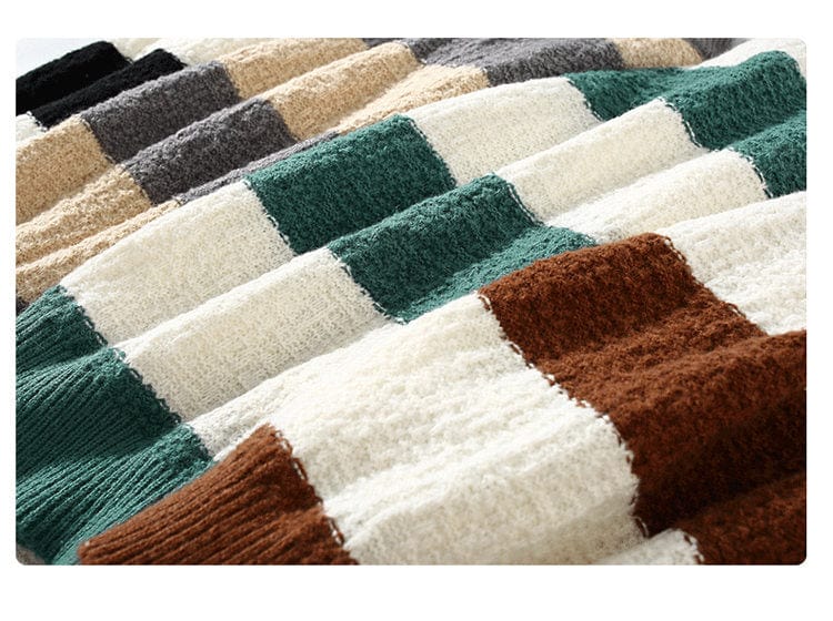 LM | Comfortable loose striped sweater 2024
