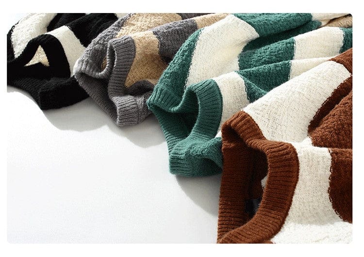 LM | Comfortable loose striped sweater 2024