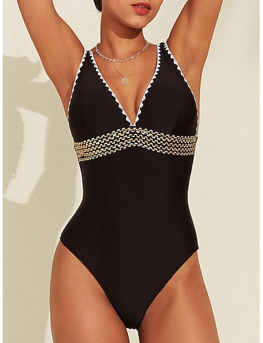 Sequin Triangle One-piece Swimsuit