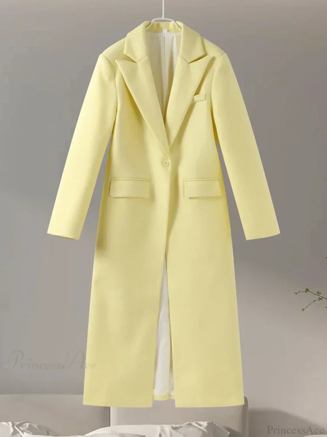yellow long coat