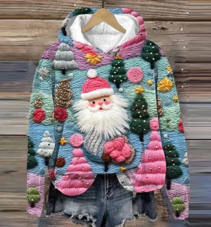 LM | Vintage Santa Hoodie with print