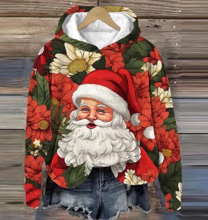 LM | Vintage Santa Hoodie with print