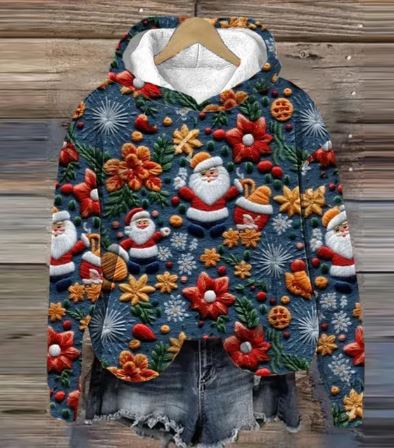 LM | Vintage Santa Hoodie with print
