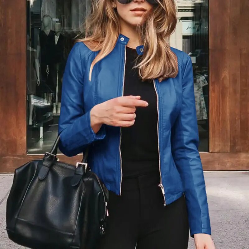 LM | Classic leather jacket for women