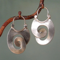 Irregular Form Silver Earrings