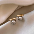 Dark Pearl Earrings in Gold