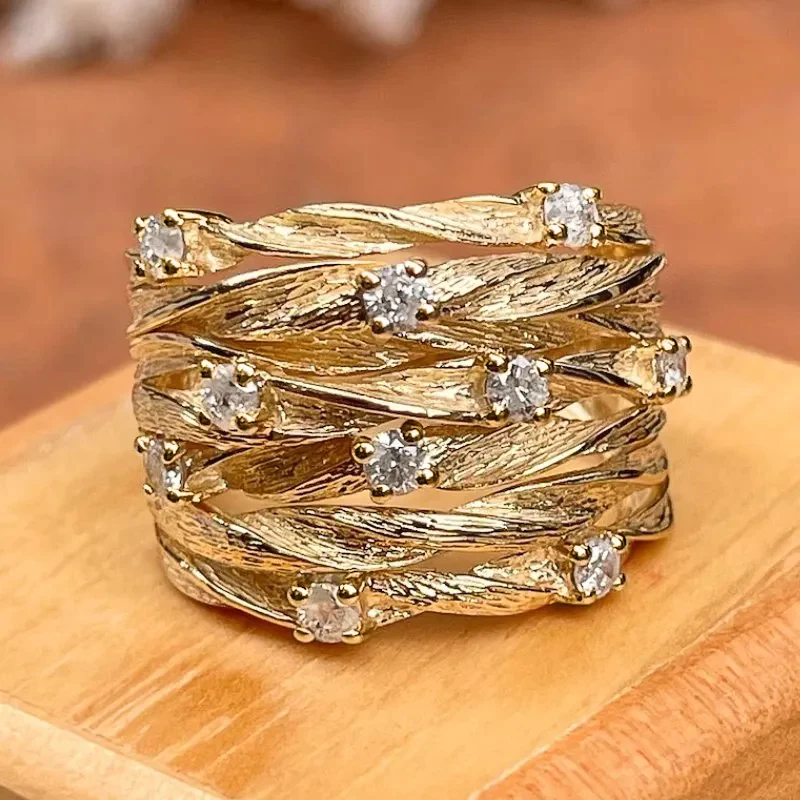 Golden Zirconia Ring