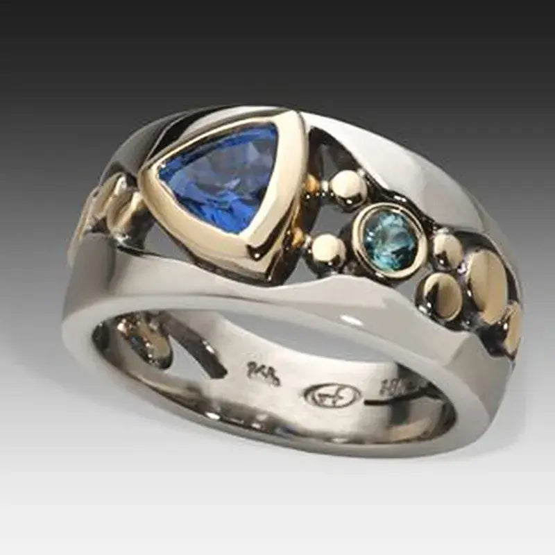 Blue Radiance Dual-tone Ring