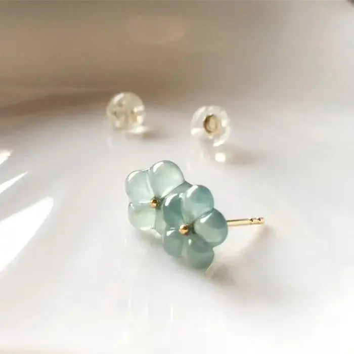 Turquoise Crystal Flower Earrings