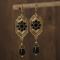 Dangling Black Stone Earrings