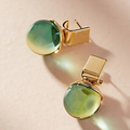 Green Crystal Golden Earrings