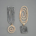 Gold and Silver Spiral Earrings
