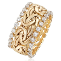 Gold Braided Zirconia Ring