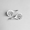 Hollow Silver Drop Earrings