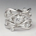 Irregular Ring With Zirconia in Silver