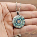 Rounded Blue Mandala Necklace