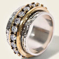 Gold and Silver Ring With Zirconia