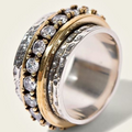 Golden & Silver Zirconia Ring