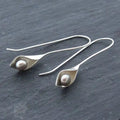 Silver Bead Dangle Earrings
