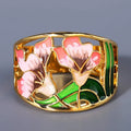 Golden Enamel Flower Ring