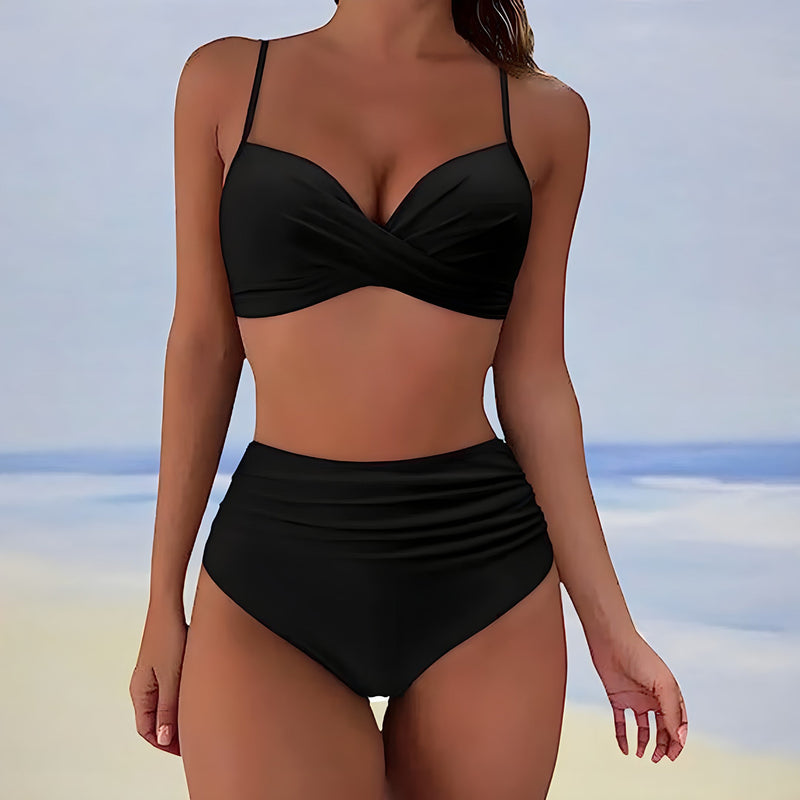 LM | Bikini with high waist and twist front top