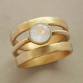 Gold & Inlaid Moonstone Ring