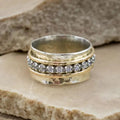 Spinner Zirconia Gold & Silver Ring