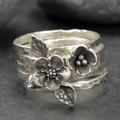 Flower Silver Layer Ring