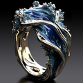 Golden Ocean Wavy Ring