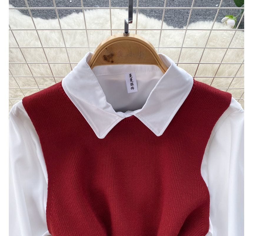 LM | Sleeveless sweater top set