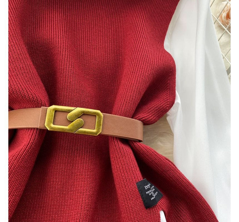 LM | Sleeveless sweater top set