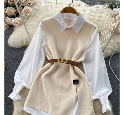 LM | Sleeveless sweater top set