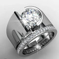 Bright Zirconia Silvered Ring