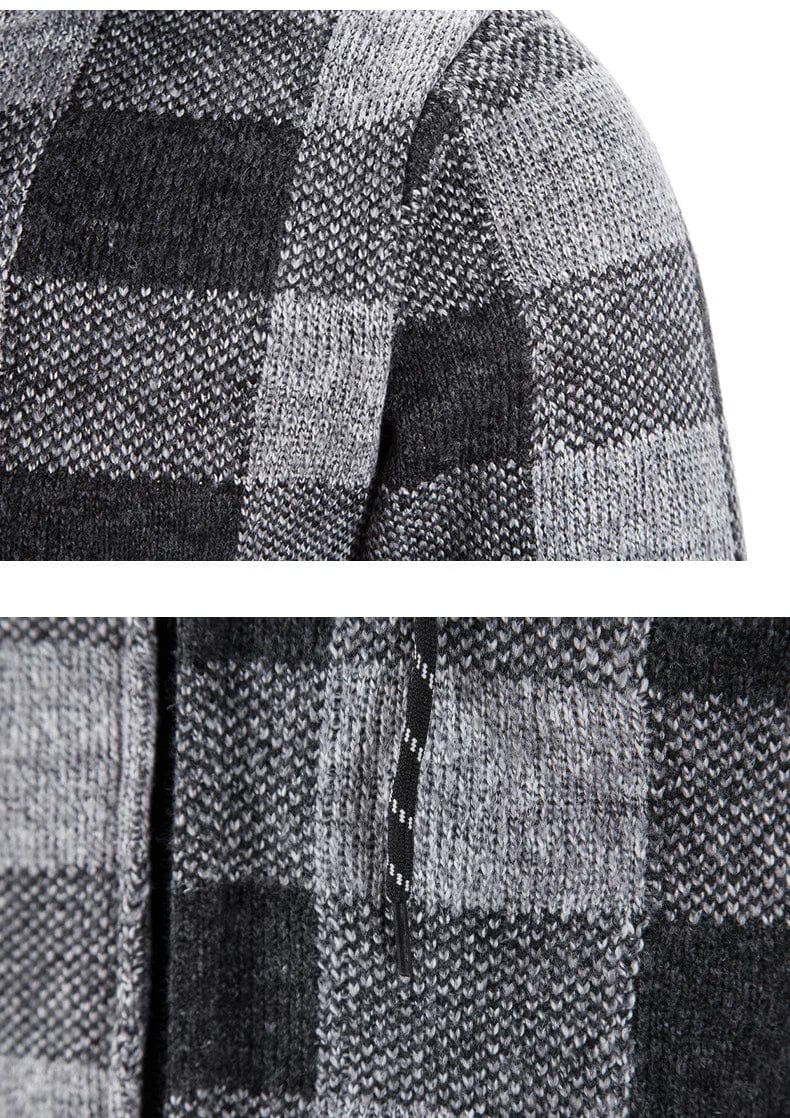 LM | Hooded sweatshirt with check pattern and long sleeves