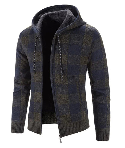 LM | Hooded sweatshirt with check pattern and long sleeves