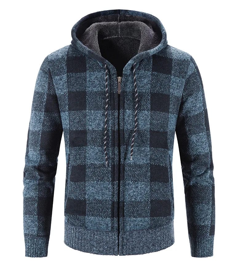 LM | Hooded sweatshirt with check pattern and long sleeves