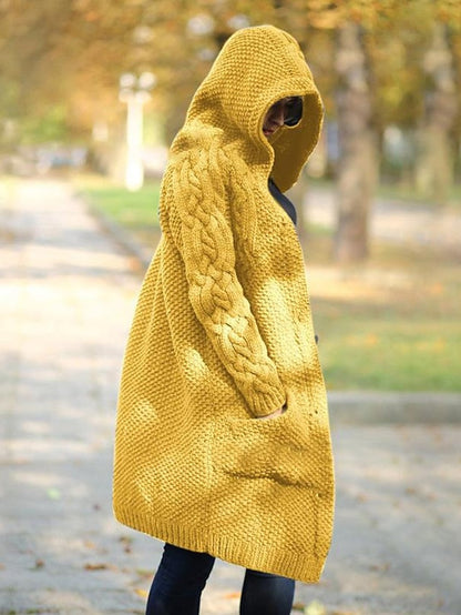 LM | Cardigan with hood in chunky knit